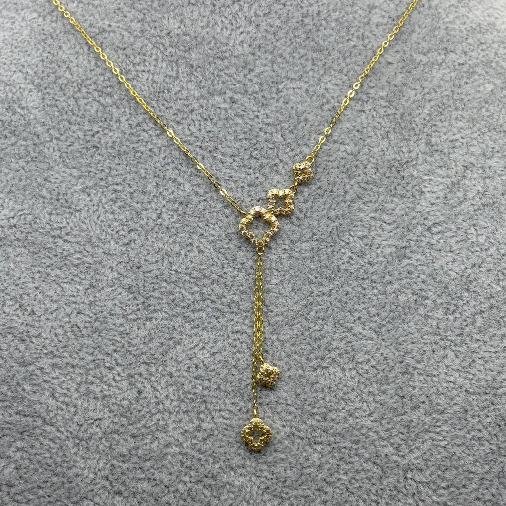 #G10121 - Gargantilla De Trébol Tipo Van Cleef De Oro 10k - T07/1.6