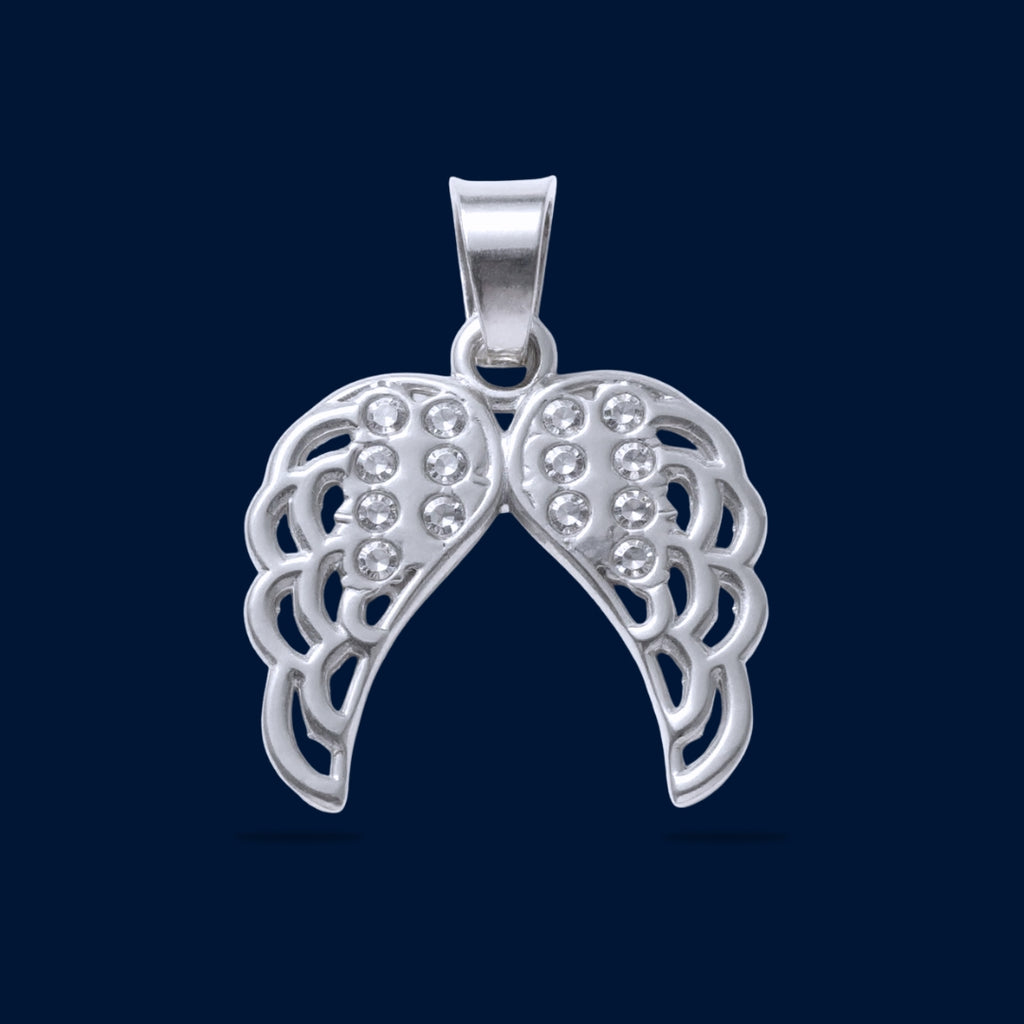 #D290 - Dije Alas Con Zirconia Plata - A09/2.5