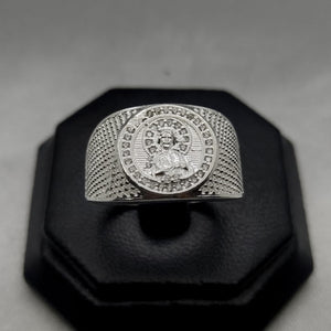 #AC125 - Anillo Caballero San Judas Tadeo Piedra Zirconia Plata - A09/7.0