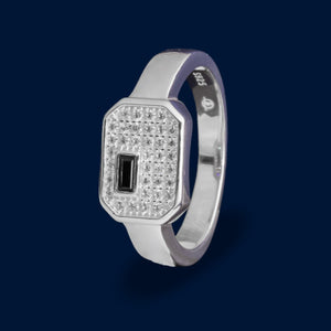 #AC127 - Anillo De Plata Caballero Con Piedra Zirconia Plata - IC5.3