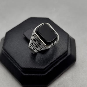 #AC135 - Anillo Caballero Piedra Zirconia Plata - IC5.6