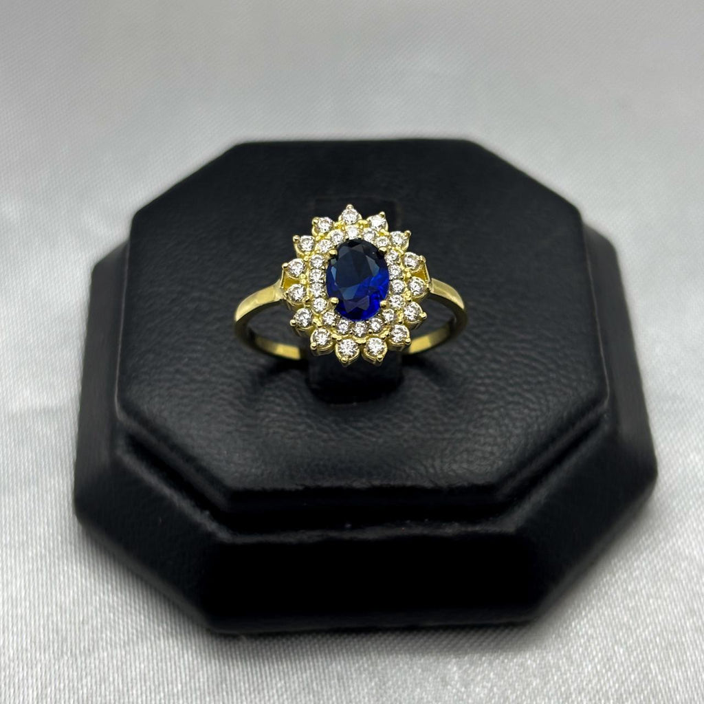 #AD10123 - Anillo Flor Piedra Zirconia Oro 10K - I01/2.4