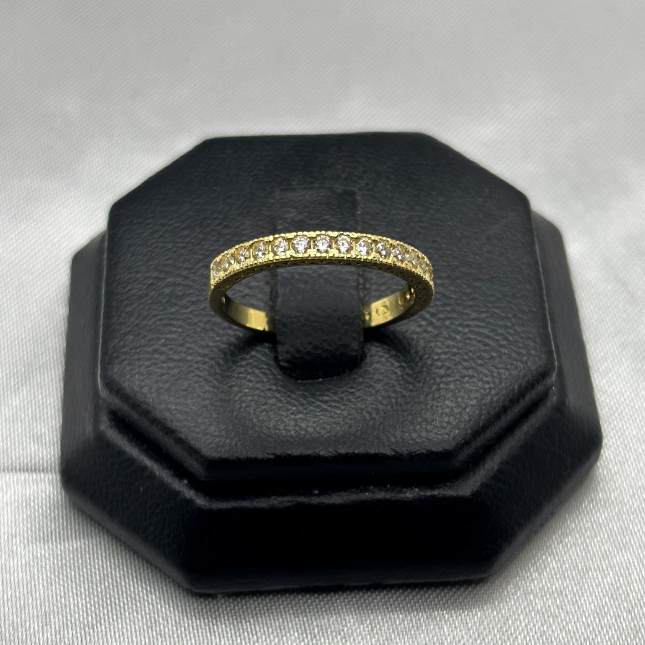 #AD10127 - Anillo Media Churumbela Piedra Zirconia Oro 10K - I01/2.1