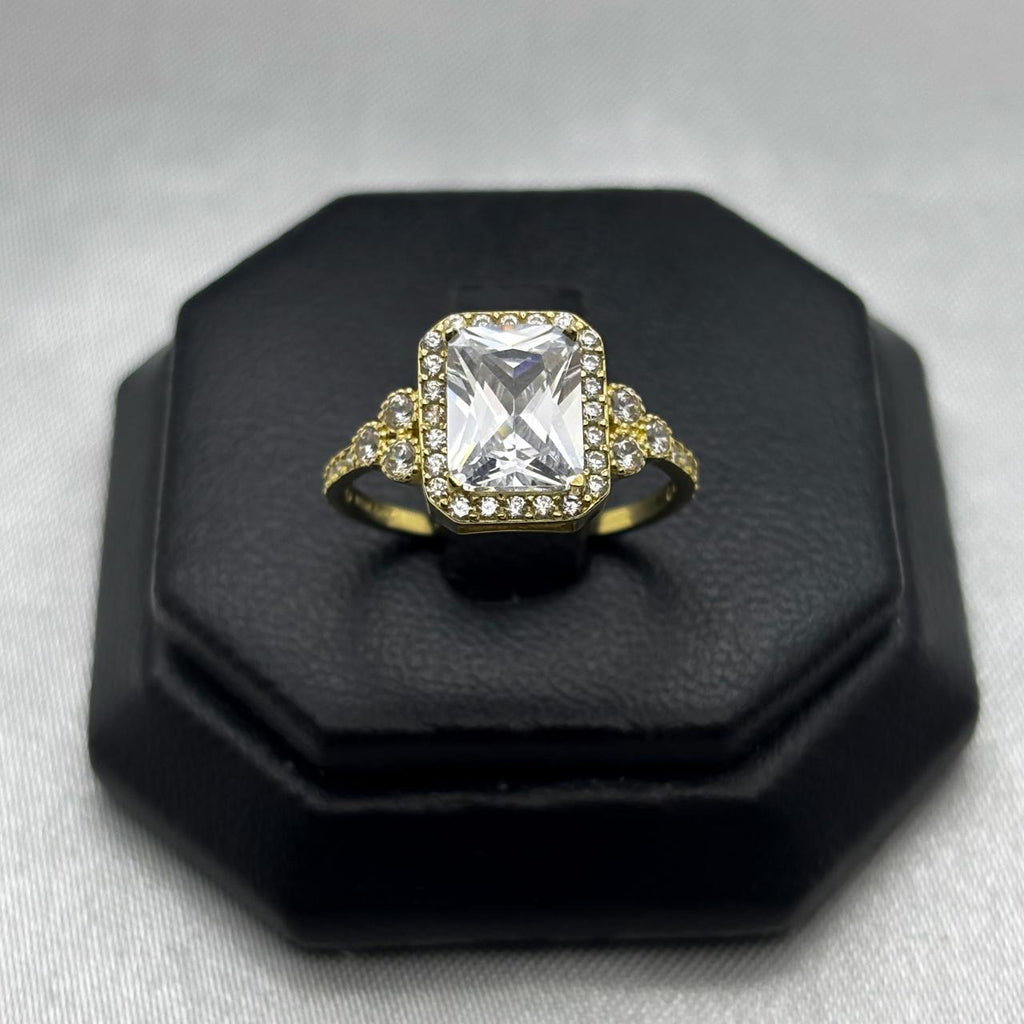 #AD10131 - Anillo Solitario Piedra Cuadrada Zirconia Oro 10K - J01/3.0
