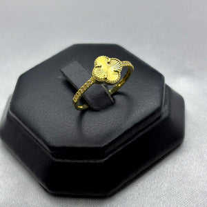 #AD10145 - Anillo Trébol tipo Van Cleef Con Piedra Zirconia Oro 10K - I16/1.5