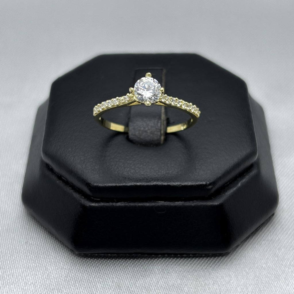 #AD10151 - Anillo Corazón Solitario Piedra Zirconia Oro 10K - I04/1.3