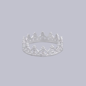 #AD120 - Anillo Corona Con Corazones Piedra Zirconia Plata - A13/2.2
