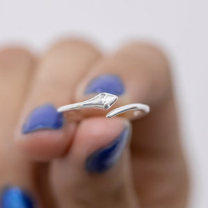 #AD176 - Anillo De Serpiente Ajustable Plata - ZC1.6