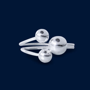 #AD227 - Anillo Ajustable Bolitas Plata - IP3.8