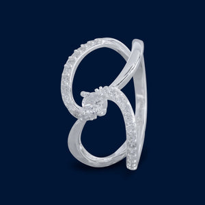 #AD234 - Anillo Con Piedra Zirconia Plata - IP3.0