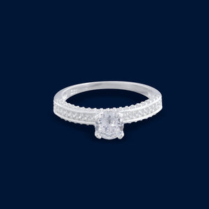 #AD316 - Anillo De Dama Solitario Con Zirconia Plata - F2.6