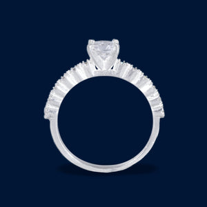 #AD336 - Anillo De Dama Solitario Con Zirconia Plata - F2.4