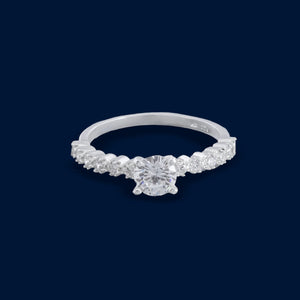 #AD336 - Anillo De Dama Solitario Con Zirconia Plata - F2.4