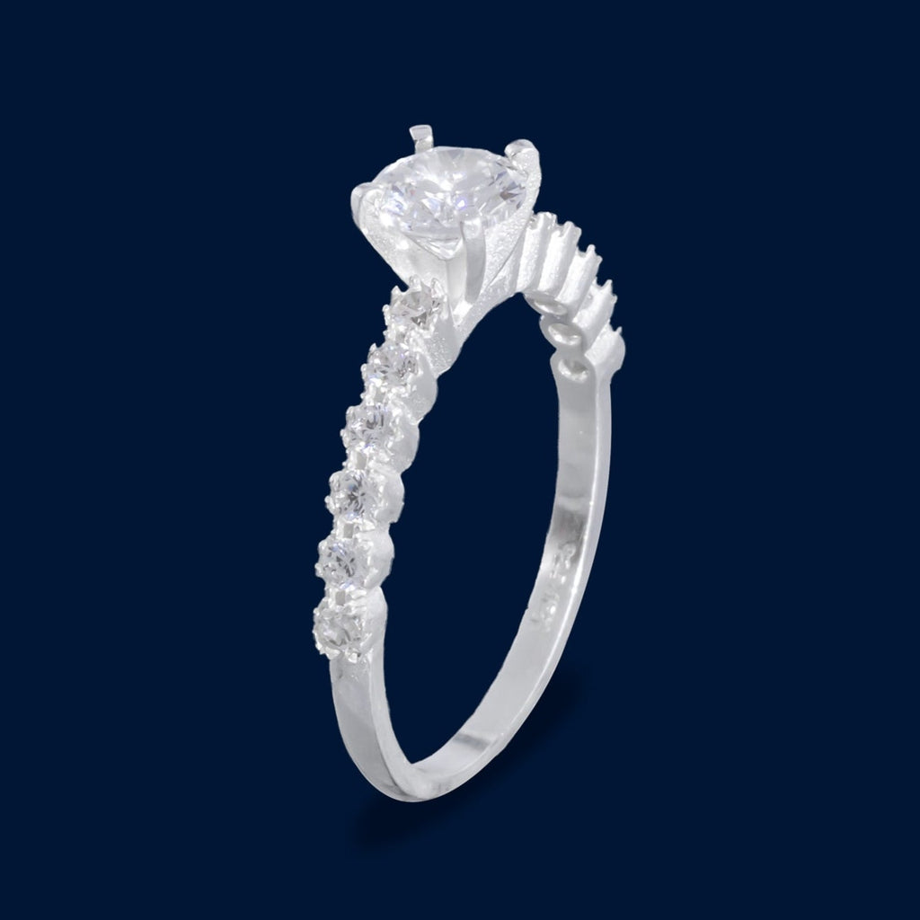 #AD336 - Anillo De Dama Solitario Con Zirconia Plata - F2.4