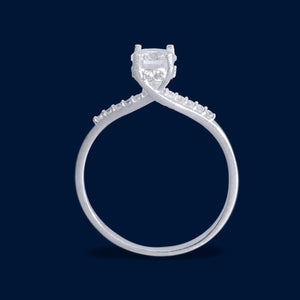 #AD349 - Anillo Solitario Con Piedra Central Con Zirconia Plata - F2.0