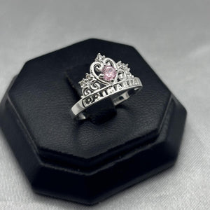 #AD356 - Anillo Graduación Corona Primaria Piedra Zirconia Plata - B18/2.3