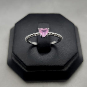 #AD357 - Anillo Corazón Central Piedra Zirconia Plata - PU1.8
