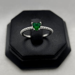 #AD357 - Anillo Corazón Central Piedra Zirconia Plata - PU1.8