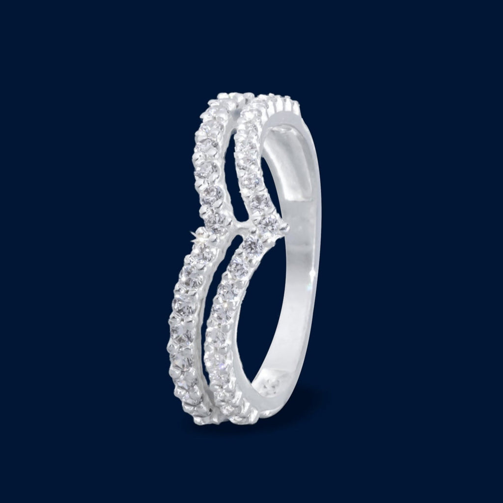 #AD361 - Anillo De Dama Con Piedra Zirconia Plata - F2.7