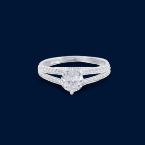 #AD364 - Anillo De Dama Con Zirconia Solitario Plata - F2.9