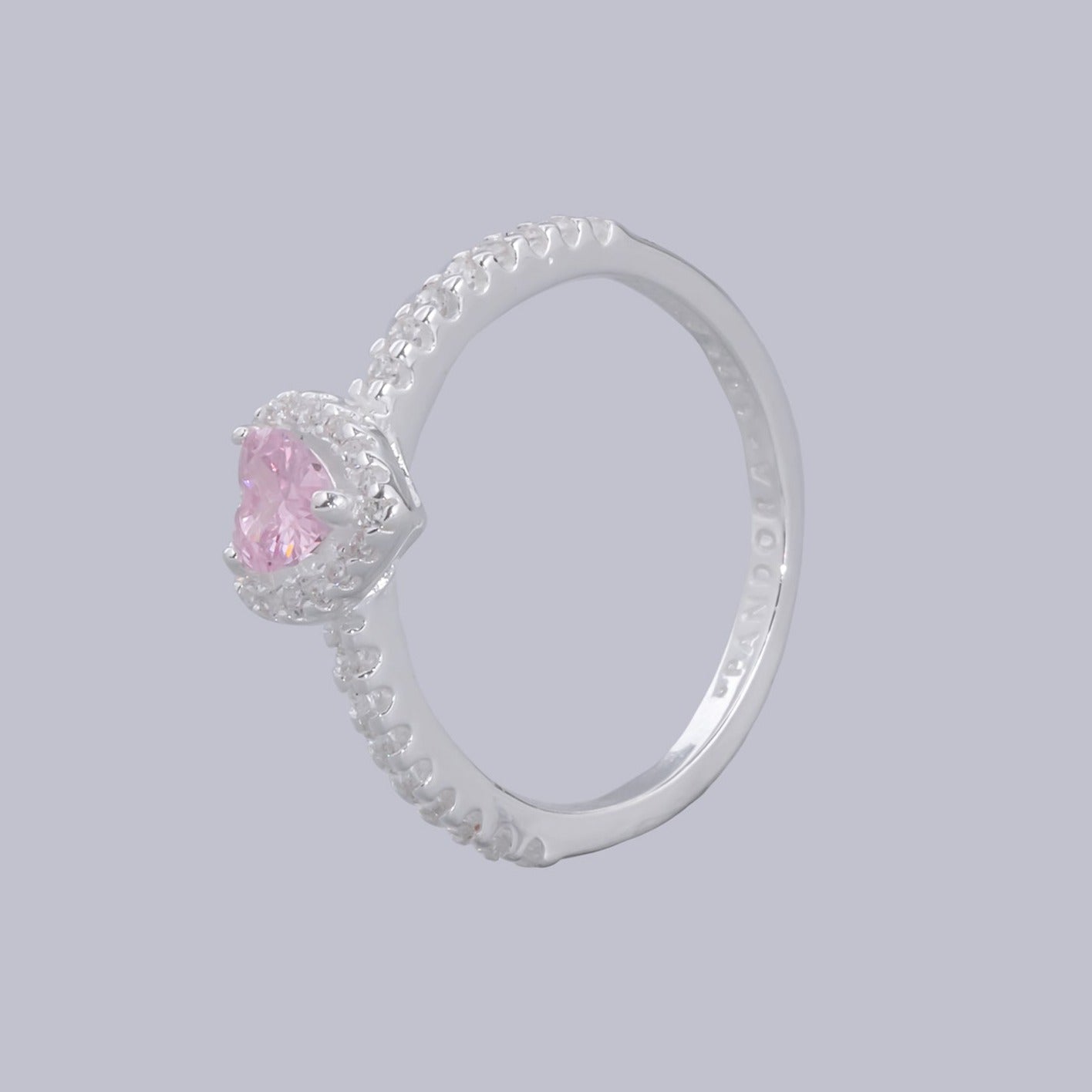 #AD418 - Anillo Solitario Corazón Piedra Zirconia Plata - B12/2.6