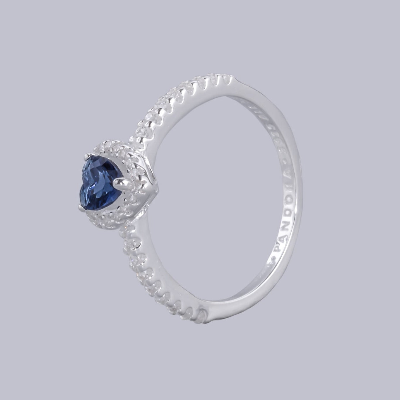 #AD418 - Anillo Solitario Corazón Piedra Zirconia Plata - B12/2.6