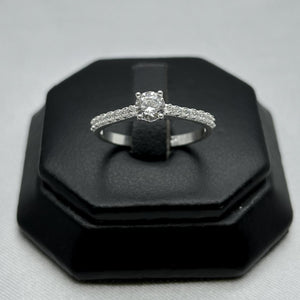 #AD425 - Anillo Solitario Piedra Zirconia Plata - F2.0