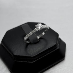 #AD425 - Anillo Solitario Piedra Zirconia Plata - F2.0
