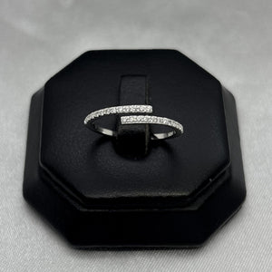 #AD428 - Anillo Ajustable Con Piedra Zirconia Plata - B12/1.3