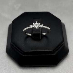 #AD431 - Anillo Solitario Piedra Zirconia Plata - B11/1.9