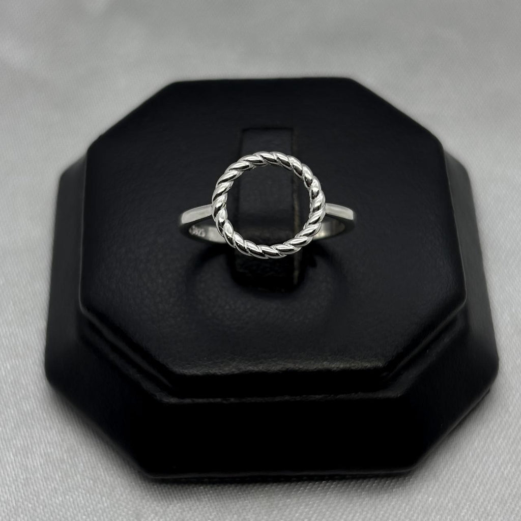 #AD432 - Anillo Circular Trenzado Central Plata - B11/1.6