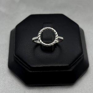 #AD432 - Anillo Circular Trenzado Central Plata - B11/1.6