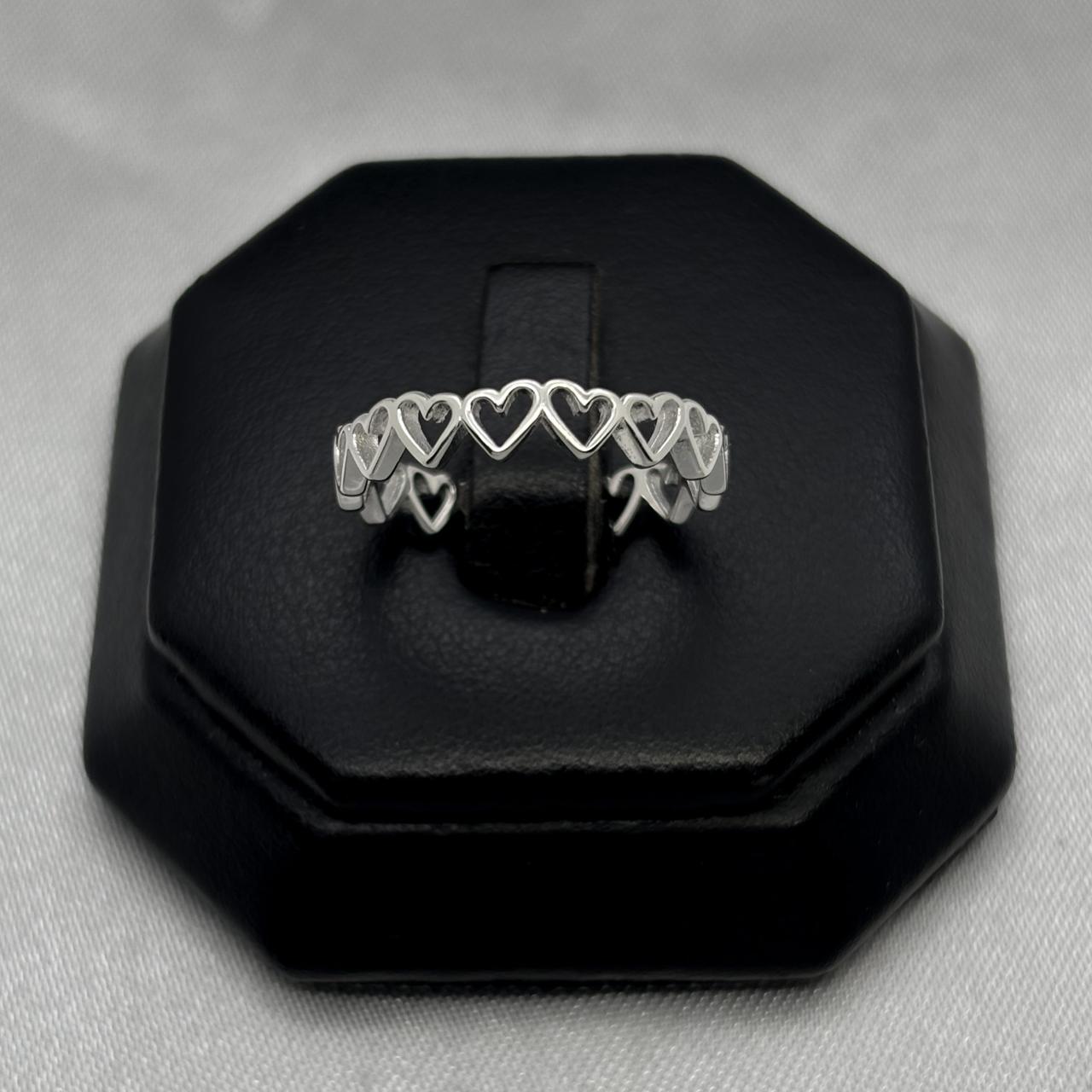 #AD434 - Anillo Corazones Plata - B11/1.4