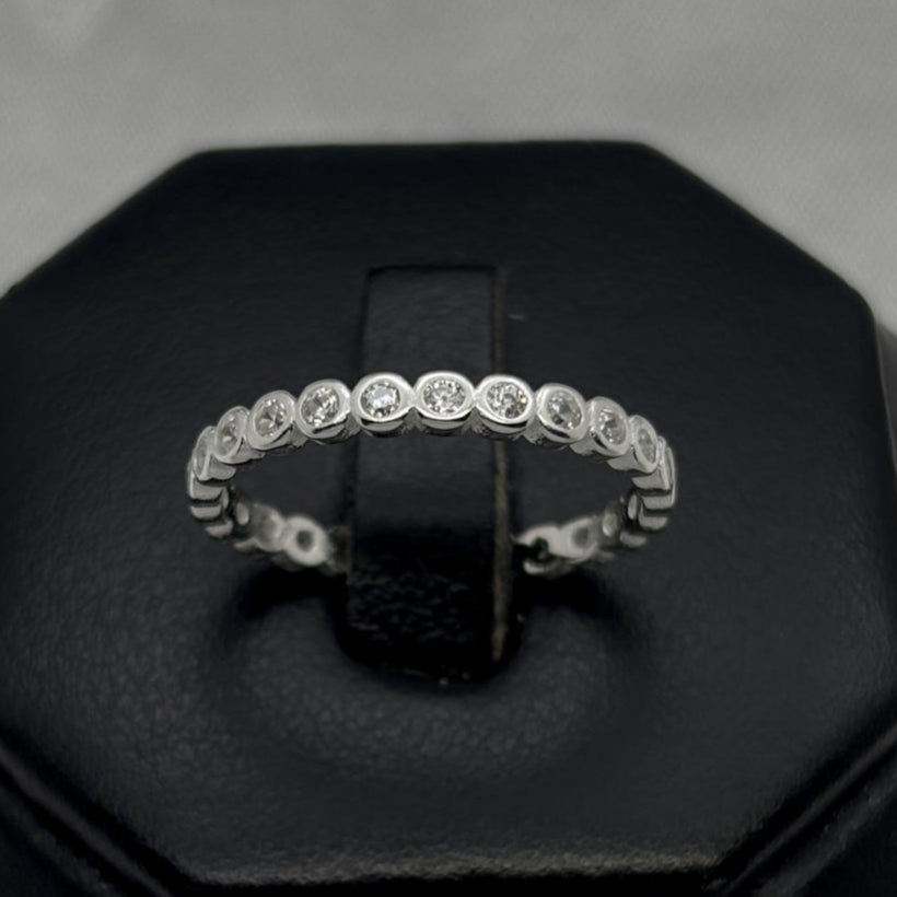 #AD441 - Anillo Churumbela Piedra Zirconia Plata - B12/1.5