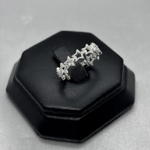 #AD444 - Anillo Churumbela Estrellas Piedra Zirconia Plata - B16/1.9