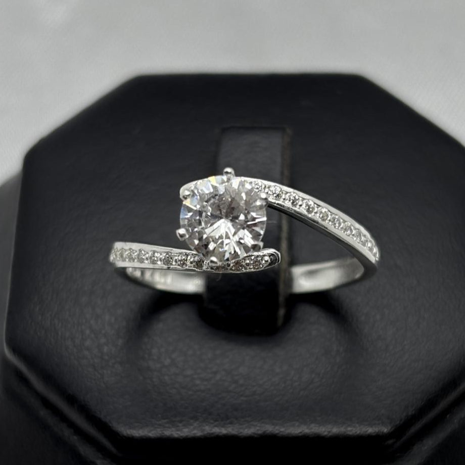 #AD452 - Anillo Solitario Piedra Zirconia Plata - A13/2.3