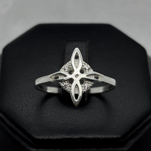 #AD453 - Anillo Nudo De Bruja Piedra Zirconia Plata - A10/1.7