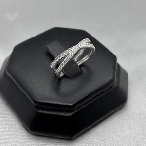 #AD458 - Anillo De Dama X Con Zirconia Plata - B09/2.3