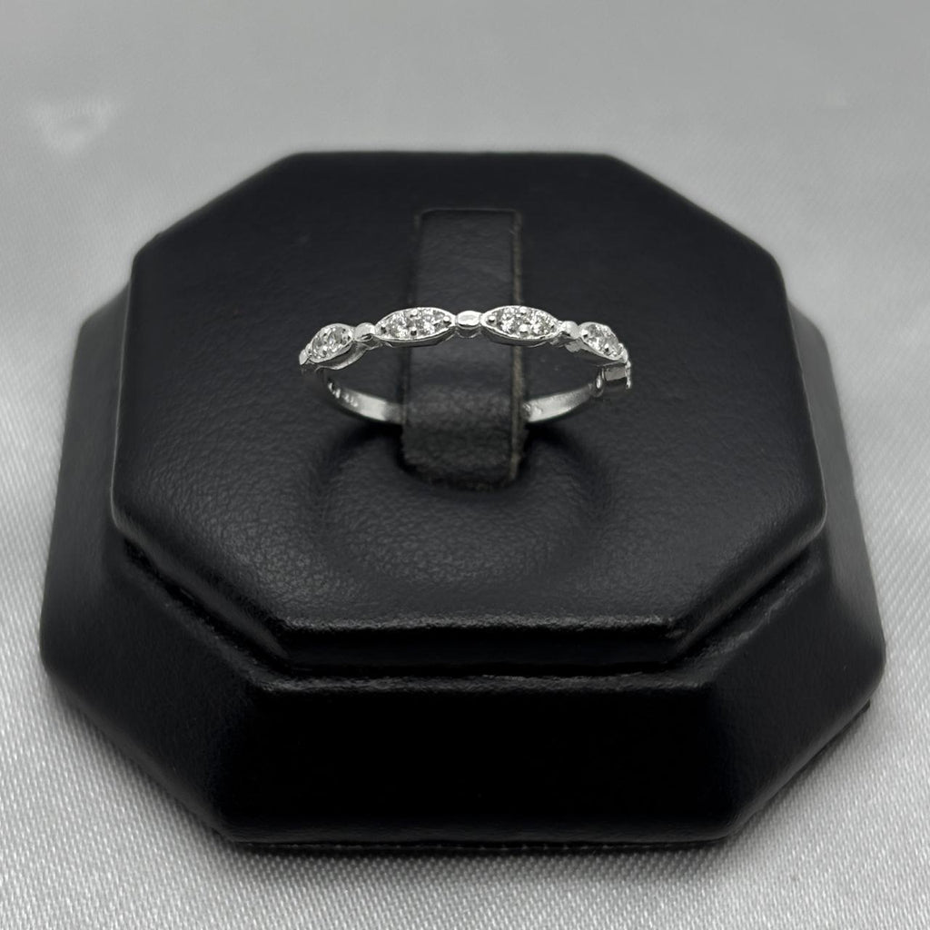 #AD461 - Anillo Media Churumbela Con Zirconia Plata - B09/1.1