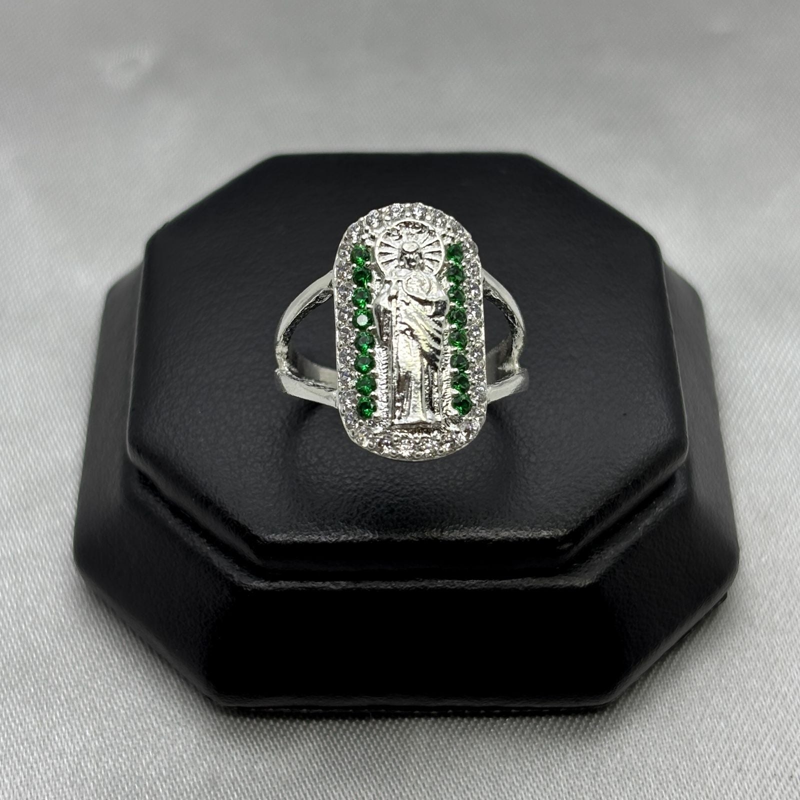 #AD466 - Anillo De San Judas Tadeo Con Zirconias Plata - A09/3.7