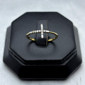 #ADX10105 - Anillo Cruz Con Diamante Natural Oro 10K - LX275