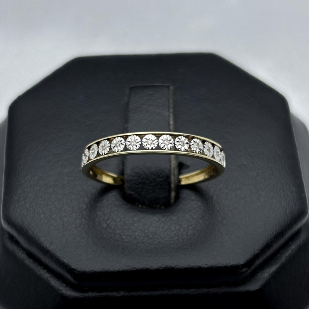 #ADX10107 - Anillo Media Churumbela Con Diamantes Natural Oro 10K - LX255