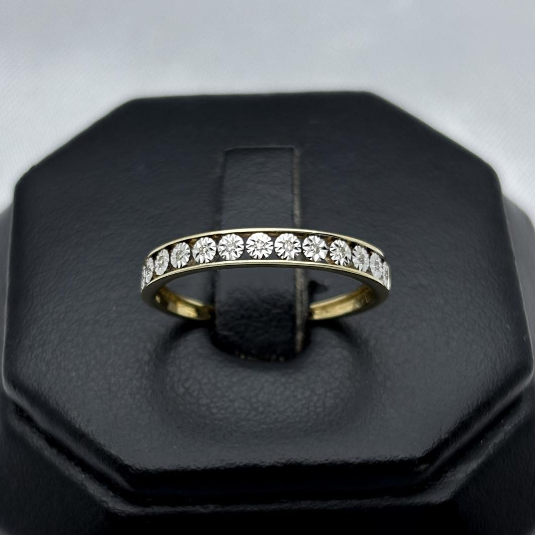 #ADX10107 - Anillo Media Churumbela Con Diamantes Natural Oro 10K - LX255