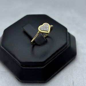 #ADX10112 - Anillo Corazón Con Diamante Natural Oro 10K - LX235