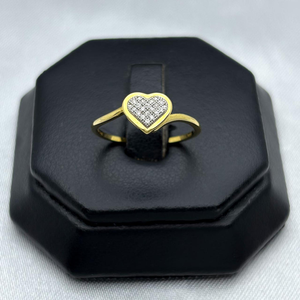 #ADX10112 - Anillo Corazón Con Diamante Natural Oro 10K - LX235
