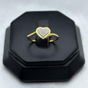 #ADX10112 - Anillo Corazón Con Diamante Natural Oro 10K - LX235