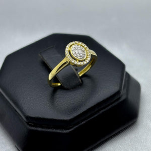 #ADX10113 - Anillo Con Diamante Natural Oval Oro 10K - LX295