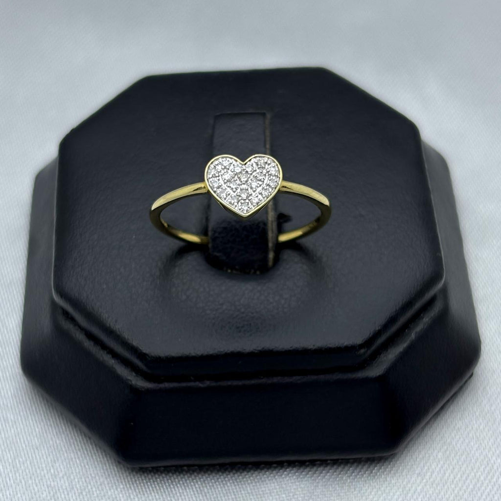#ADX10114 - Anillo Corazón Con Diamante Natural Oro 10K - LX210