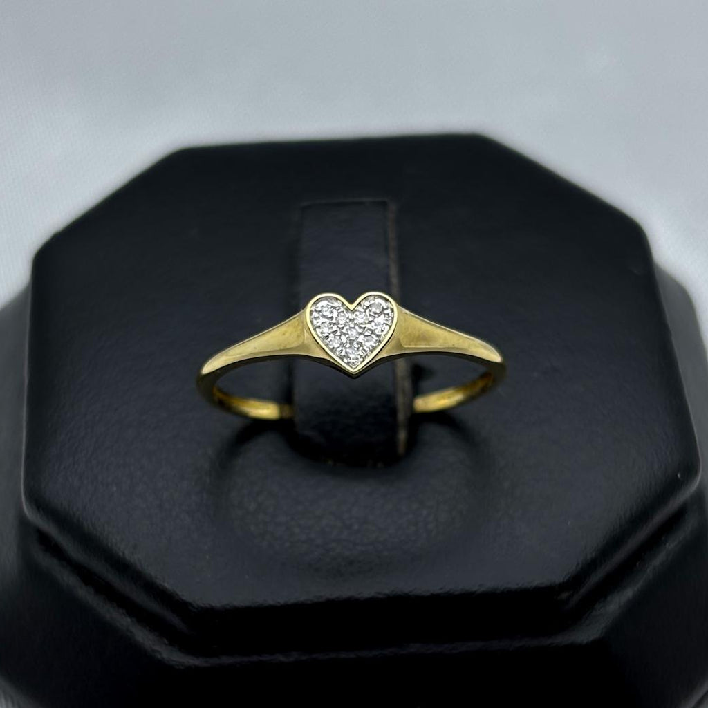 #ADX14101 - Anillo Corazón Diamante Natural Oro 14K - SX210