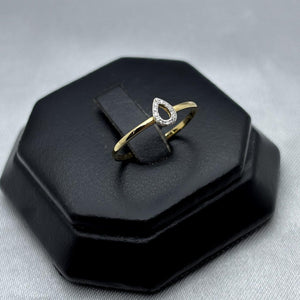#ADX14106 - Anillo En Gota/Pera Con Diamante Natural Oro 14K - SX235